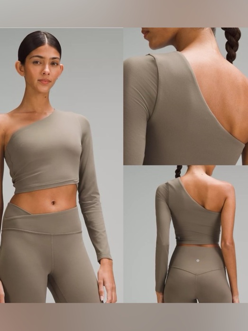 Lululemon Align Asymmetrical Long-Sleeve One Shoulder Shirt Colour Nomad Sz 8